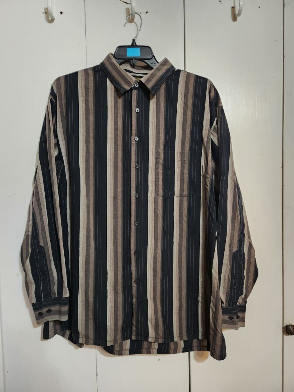 VTG Cote de France 3XL Tall Western Y2K Striped Long Sleeve Button Shirt Flaws